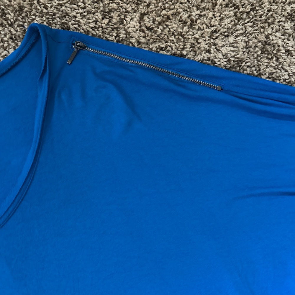 Chicos Vibrant Blue Long Sleeve Top Chicos Sz 2 - Picture 7 of 9
